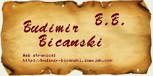 Budimir Bičanski vizit kartica